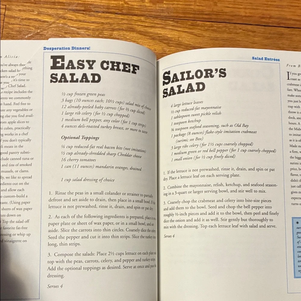 Desperation Dinners Cookbook by Beverly Mills & Alicia Ross
